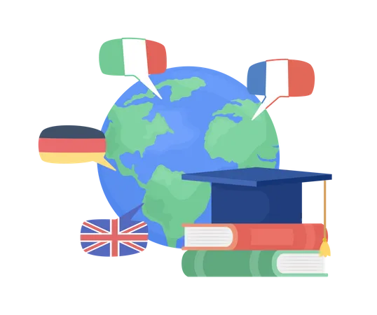 Learning languages abroad  Illustration