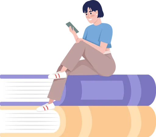Remote Learning College Student Illustration