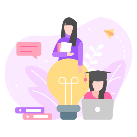 Learning Online  イラスト