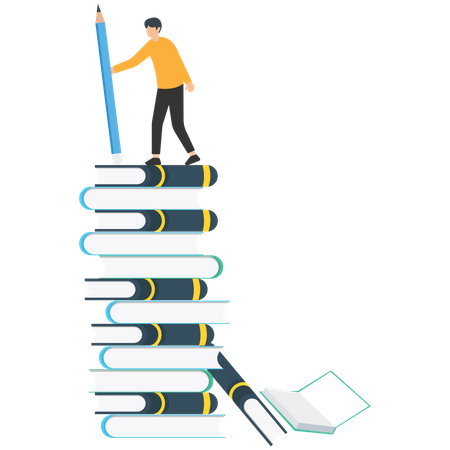 Learning or study help reach goal and success  Illustration