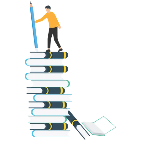 Learning or study help reach goal and success  Illustration