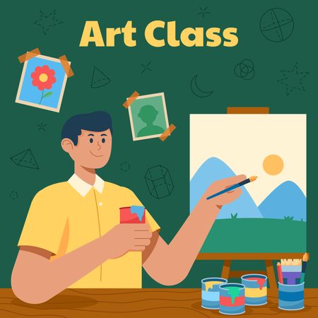 Learning Painting And Fine Art  イラスト