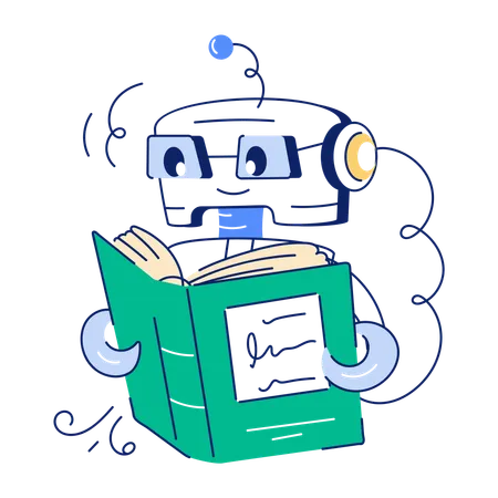 Check Out This Hand Drawn Illustration Of Learning Robot Illustration