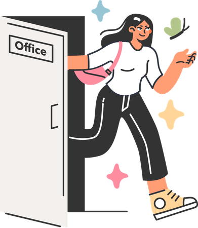 Leave to office  Illustration