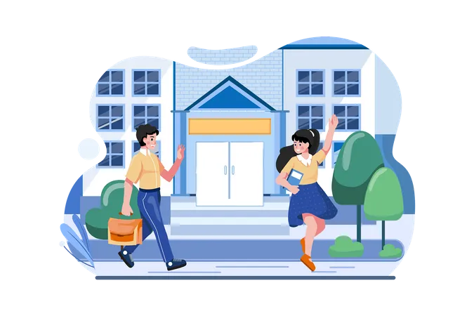 Leaving School By Saying Goodbye  Illustration