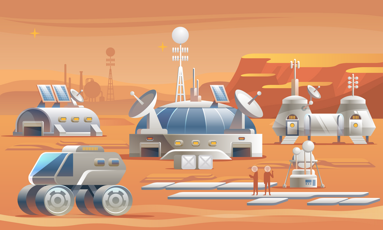 Leben auf dem Mars  Illustration