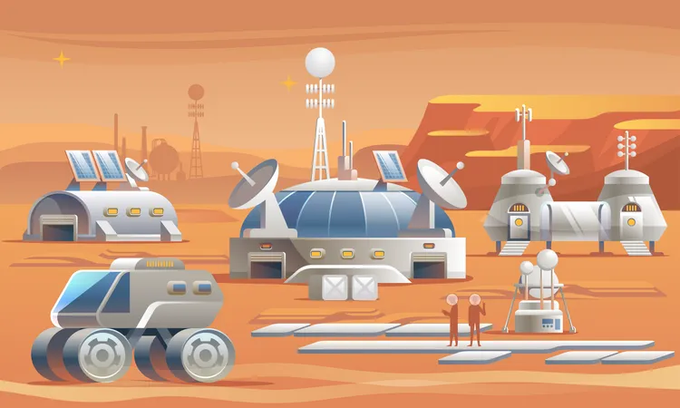 Leben auf dem Mars  Illustration