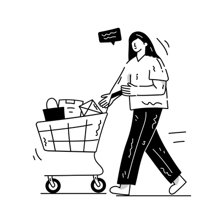 Lebensmittel einkaufen  Illustration
