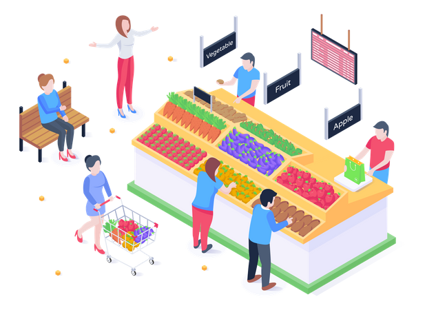 Supermarkt  Illustration