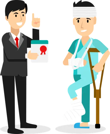 Lebensversicherungsmanager vermittelt Patient Krankenversicherung  Illustration