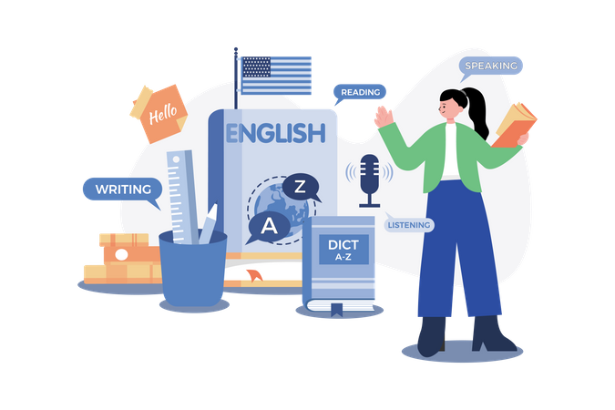 Lección de ingles  Ilustración