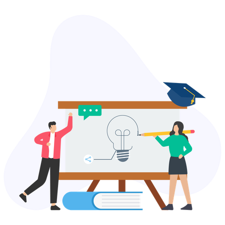 Leçons en ligne dispensées par un professeur  Illustration