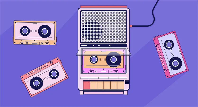 Cassettes de lecteur à l'ancienne  Illustration