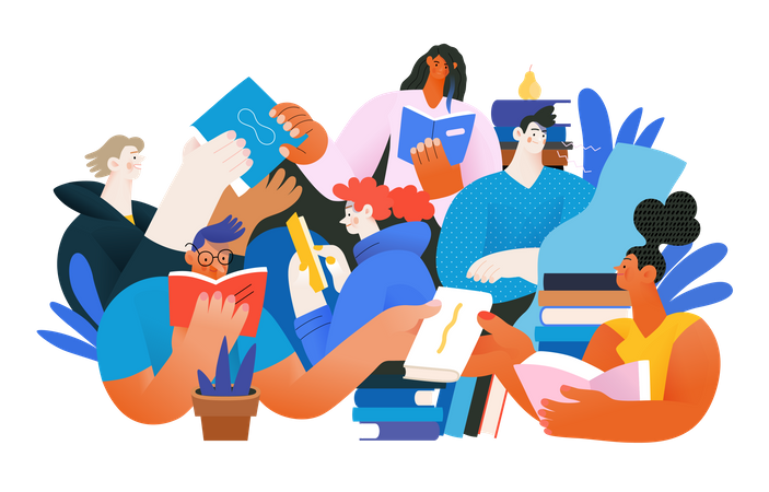 Lecteurs de livres  Illustration