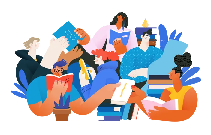 Lectores de libros  Ilustración