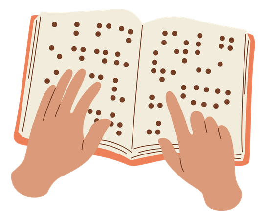 Leer libro de códigos braille  Ilustración