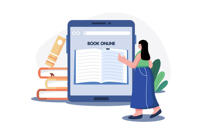 Lectura de libros en línea  Ilustración