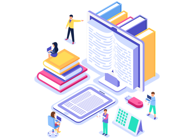 Lectura de libros en línea  Ilustración