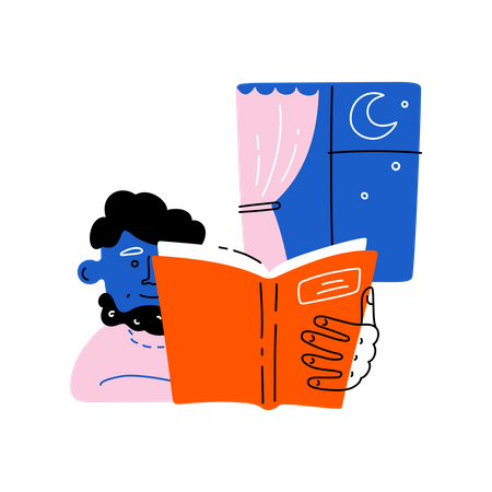 Lecture de nuit  Illustration