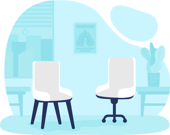 Leere Stühle im Büro  Illustration