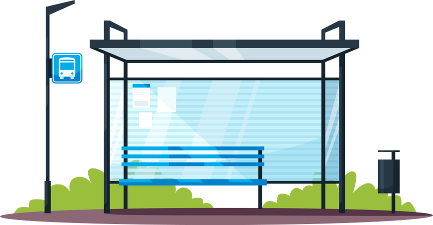 Leerer Busbahnhof  Illustration