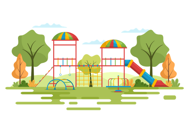 Leerer spielplatz  Illustration