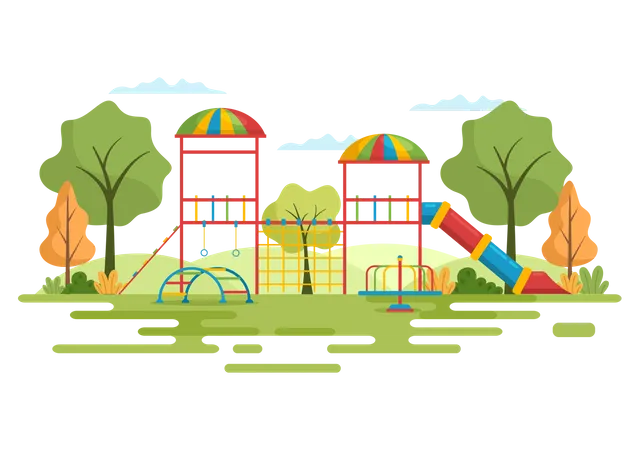 Leerer spielplatz  Illustration