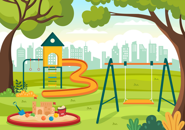 Leerer spielplatz  Illustration