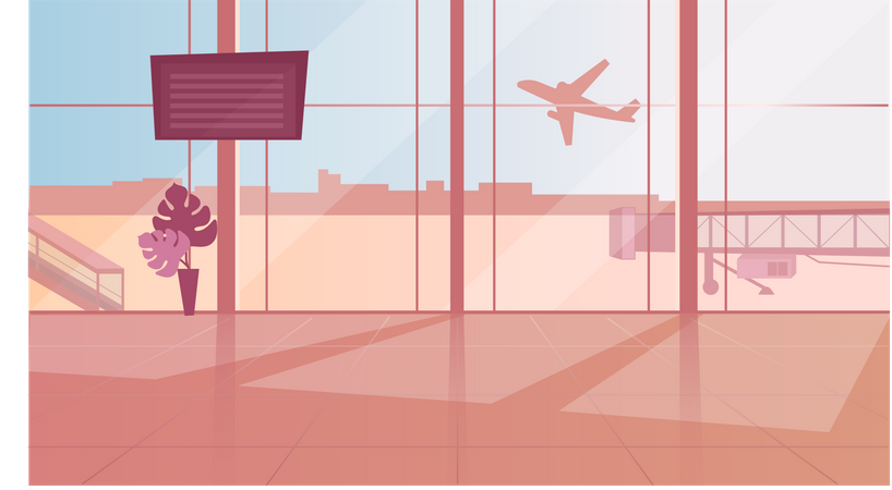 Leerer Warteraum am Flughafen  Illustration