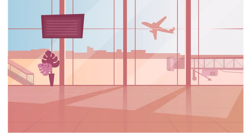 Leerer Warteraum am Flughafen  Illustration