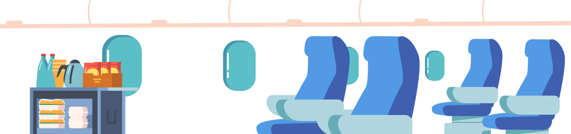 Leeres Flugzeug-Interieur  Illustration