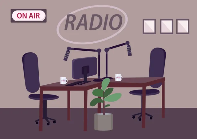 Leeres Radiostudio  Illustration