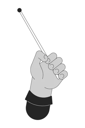Left hand holding drum stick  Illustration