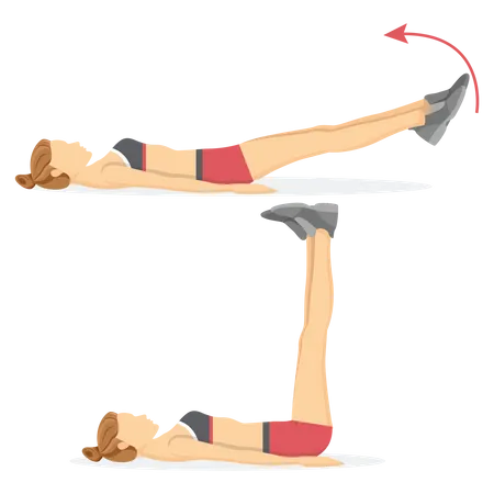 Leg stretching exercise  Illustration