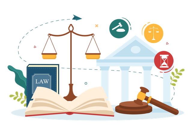 Legal court procedures Illustration