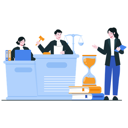 Legal Discussion in Courtroom  Illustration