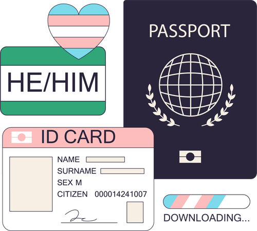 Legal identity changes due to gender transition  Illustration