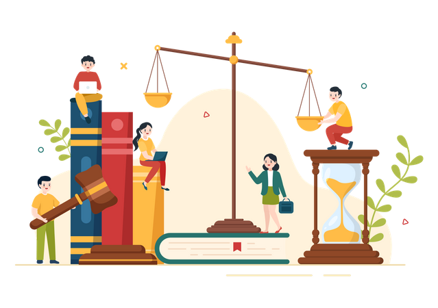 Legal law binding businesses  Illustration