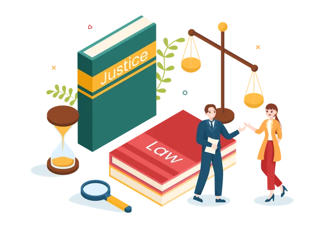 Legal law books  Illustration