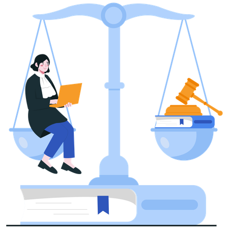 Legal Professional Weighing Justice  Illustration