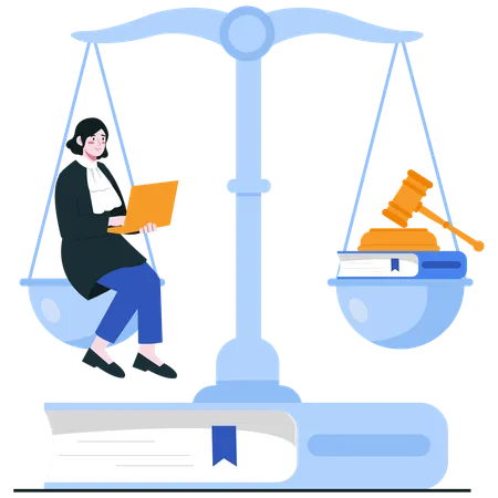 Legal Professional Weighing Justice  Illustration