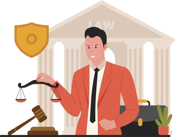 Legal services of a lawyer for business  Illustration