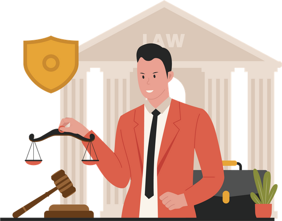 Legal services of a lawyer for business  Illustration