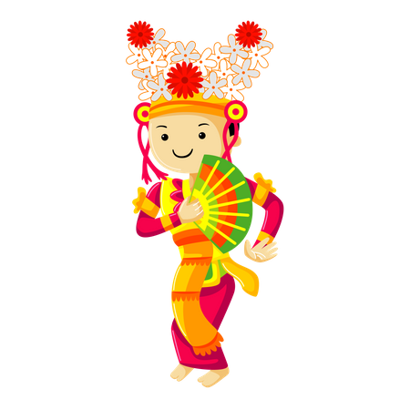 Legong Dance from Bali  Illustration