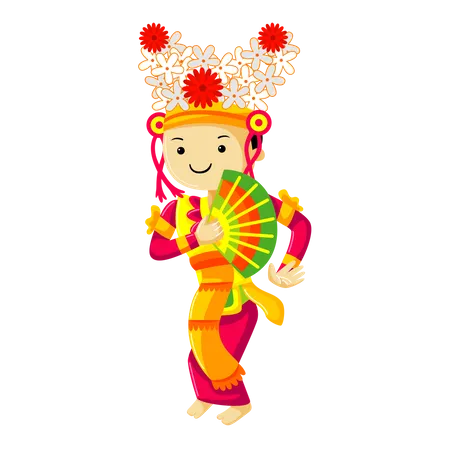 Legong Dance from Bali  Illustration