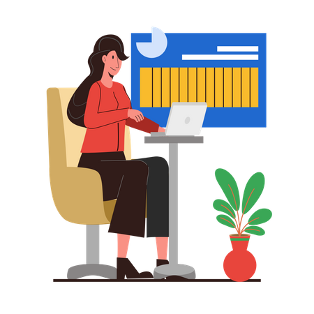 Lehrende unterrichten in virtueller Vorlesung  Illustration