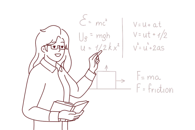 Lehrer erklärt aus Lehrbuch  Illustration