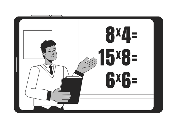 Lehrer erklärt Mathe  Illustration