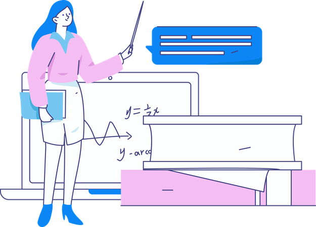 Lehrer gibt Mathematikunterricht für Schüler  Illustration