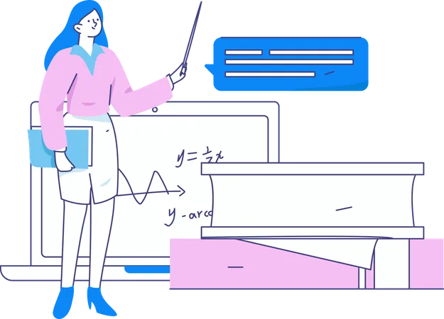 Lehrer gibt Mathematikunterricht für Schüler  Illustration